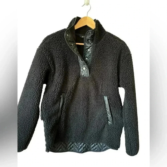 Athleta Tops Athleta Cozy Sherpa Snap Sweatshirt Black Size XS Pockets - Picture 7 of 12